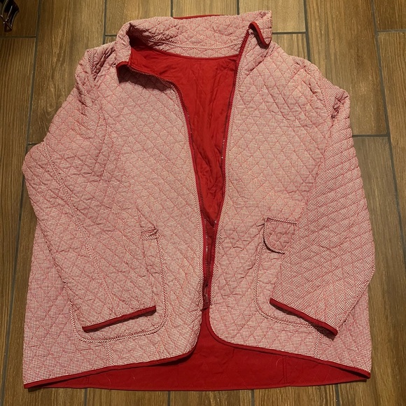 Reversible red and gingham quilted jacket - Picture 3 of 4